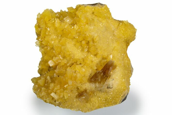 Honey Colored Barite Crystal on Fluorescent Calcite - Elk Creek #330379